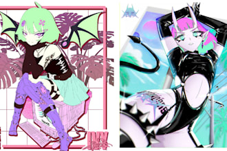 draw custom anime girl type characters
