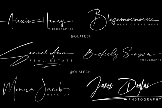 design clean luxury calligraphy signature logo design