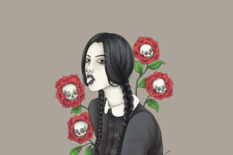 draw some simple goth or dark illustration