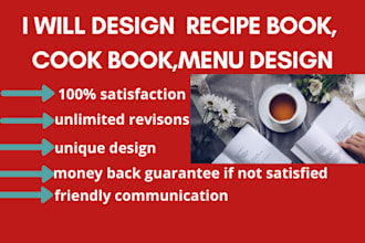 design recipe book, cookbook, menu design, pricelist