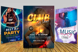 create summer, hip hop, dj, party, disco, music, nightclub, and event flyer