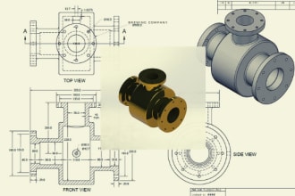 create 2d technical detailed drawings in dwg and dxf files