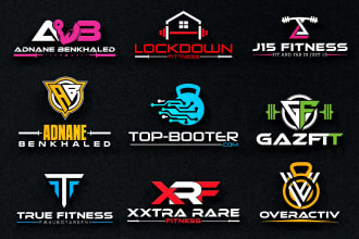 designs awesome gym,athlete,initial and fitness logo
