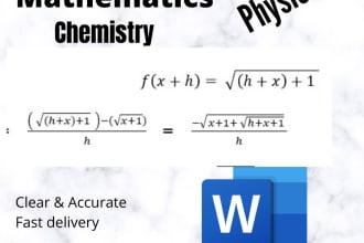 type mathematical equations in ms word