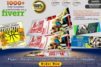 do professional sports, training and gym flyers in 10 hours