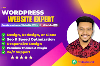 design, redesign, or clone your wordpress website using elementor pro