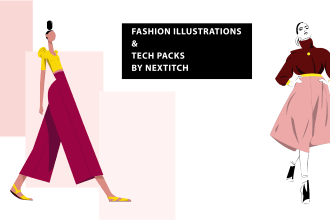 create fashion illustrations and technical drawings for your own idea