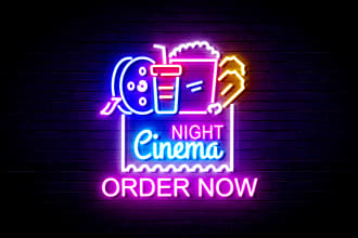 design 2 neon signs logo and texts in just 12 hours