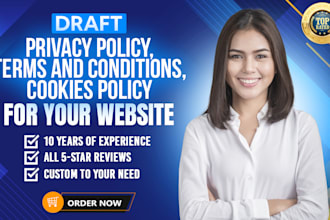 draft gdpr privacy policy, terms and conditions, cookies policy
