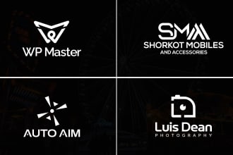 design monogram wordmark or initial letter logo with 3d mockup