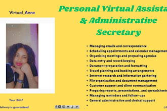 be your personal administrative virtual assistant