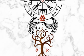 illustrate and design your next viking tattoo or logo