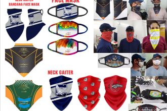 design face masks, neck gaiter, bandana  with manufacturing