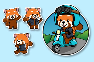 create a vector cute cartoon character, stickers, and mascot