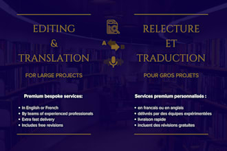 proofread and translate your book in english or french