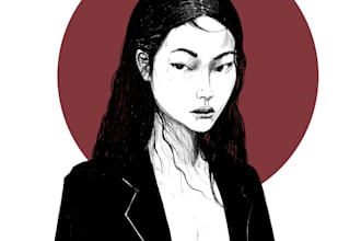 draw portrait in my ink comic book or manga style