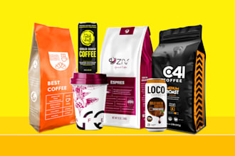 do perfect packaging design for coffee pouch label