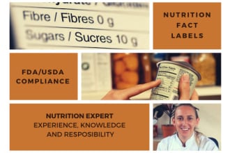 create your fda, fsanz, eu, or cfia nutrition fact label