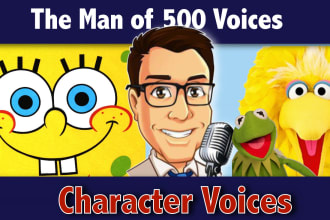 record a character voice, cartoon voice, impression, anime or funny voiceover