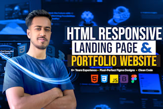 design a website landing page and html portfolio website