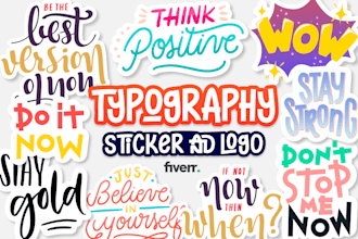 create typography sticker and logo