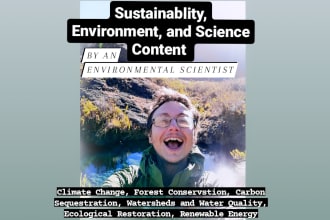 write about sustainability, environmental science, and more