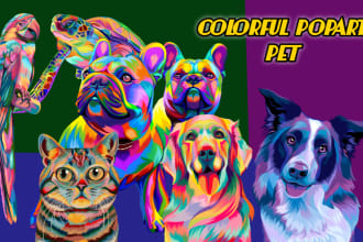 draw a photo of your pet in pop art style