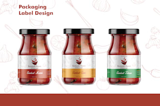 design packaging label or sticker with illustration