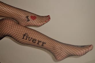 write anything on my legs in fishnet stockings
