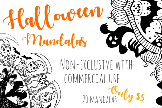 send 20 halloween mandalas for coloring