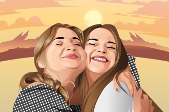 draw a couple portrait illustration in 24 hours