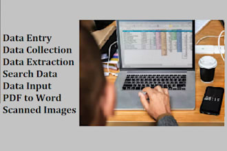 do data entry, data input, search data and data collection