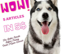 write articles for animal care, animal training, pet health