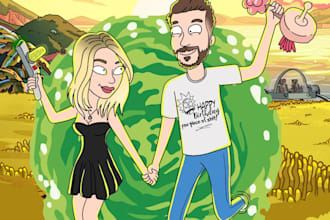 draw your rick and morty cartoon character