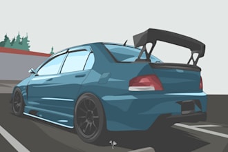 draw amazing illustration of your car or any vehicle
