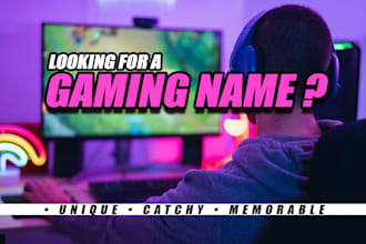 create a cool gaming name, username or gamertag for you