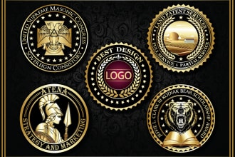 create  an awesome luxury vintage,retro,badge,stamp style logo