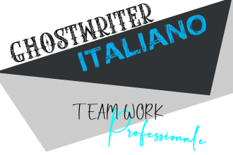write ebook in italian for you, ghostwriter