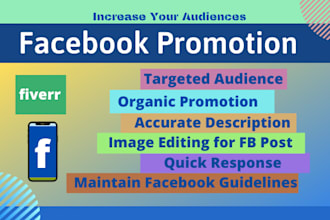 be your facebook promotion specialist for organic grow