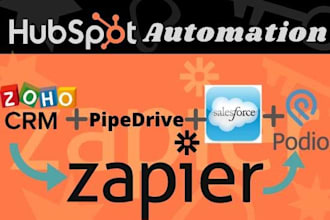 setup hubspot automation pipedrive, zoho CRM with zapier expert