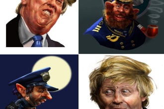 draw a funny cartoon caricature from your photo
