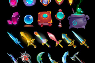 create 2d game assets, props, objects