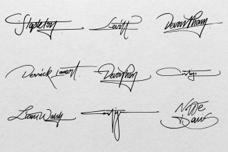 design artistic signature or autograph