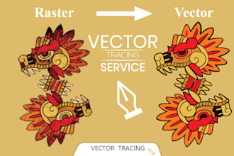 do convert raster image, jpg, sketch to vector and restore, redesign logo