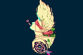do hand drawn custom illustration for your product