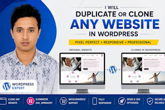 duplicate or clone any website design in wordpress