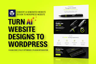 convert ai generated website design to wordpress using elementor
