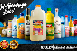 design a modern beverage or oil label design