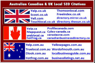 do canadian, australian and UK local SEO citations