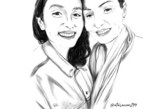 draw a beautiful black and white portrait